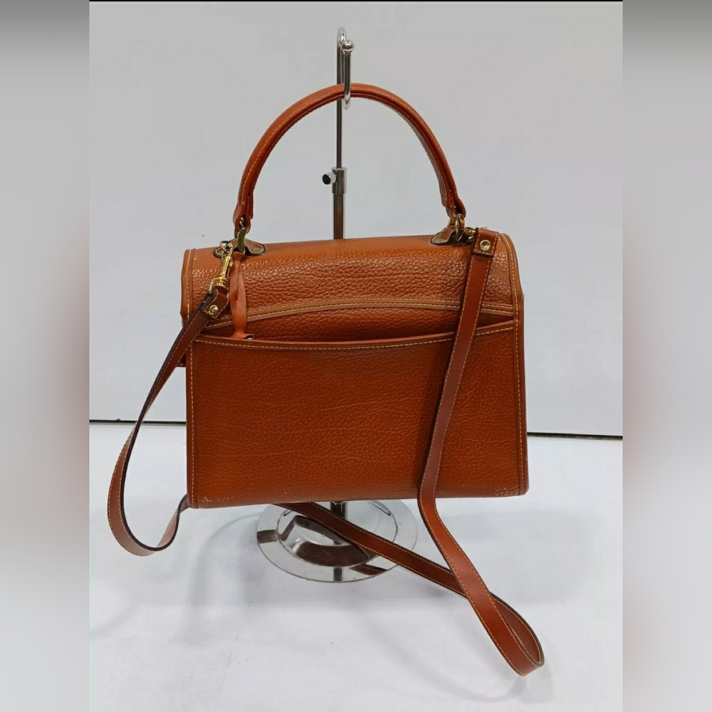 Dooney & Bourke Y2K Brown Leather Briefcase Laptop Messenger Bag Purse Crossbody - Picture 2 of 6